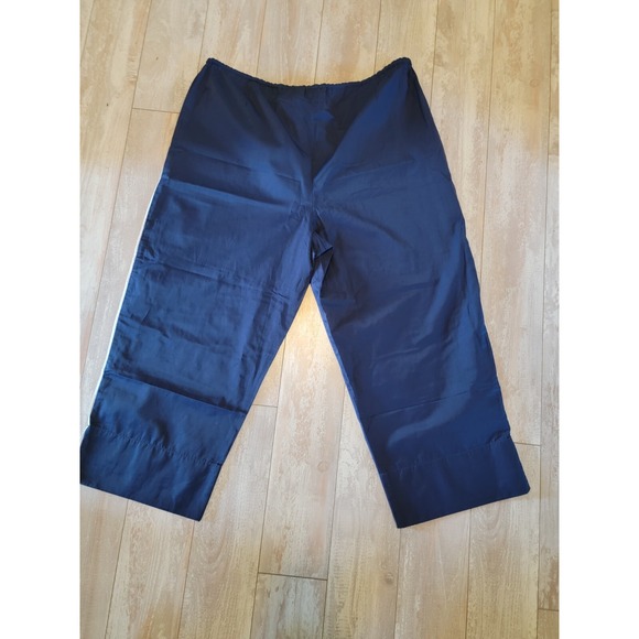 Chico's 3 Pants Crop Felix Twill Coastal Blue Tie Waist Pockets NWT - Picture 2 of 7